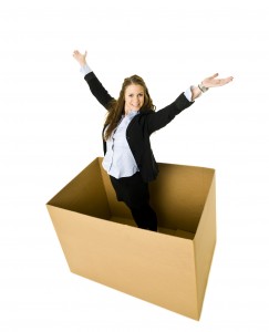 Woman in a Carboard Box