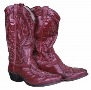 Red Leather Worn Country Boots